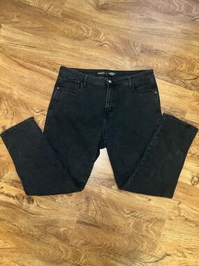 Old Navy High-Rise Vintage Slim Jeans Size 16 Black Wash Stretch Denim